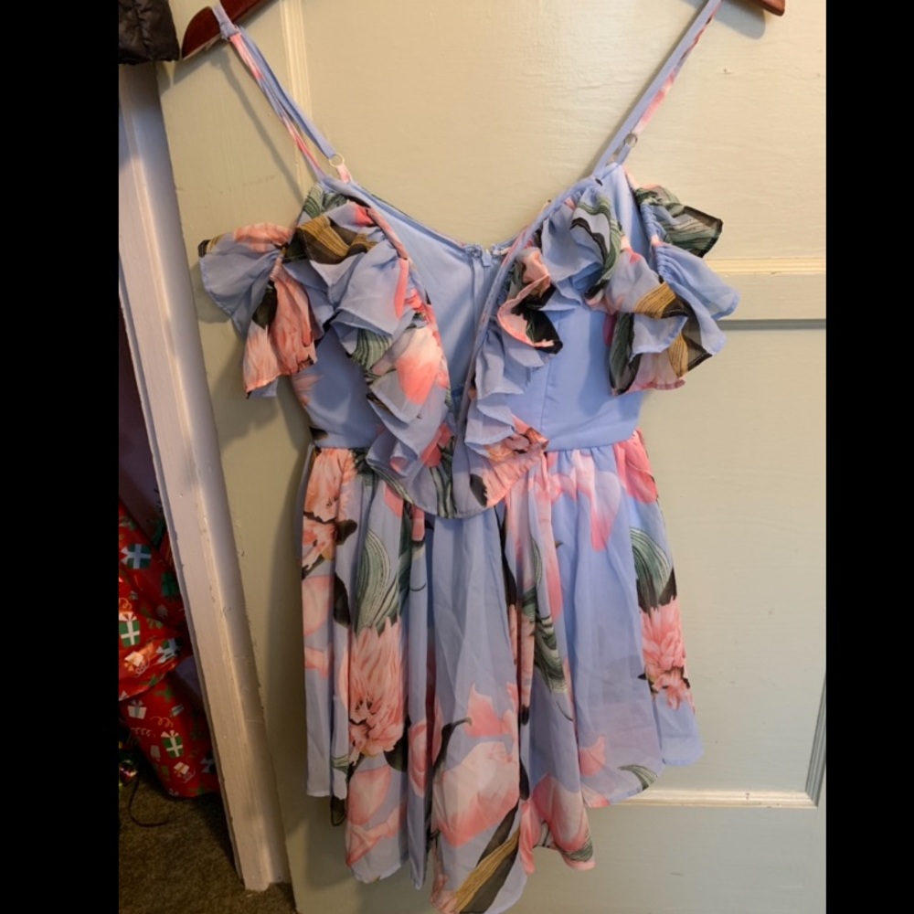 Baby Blue Floral Romper